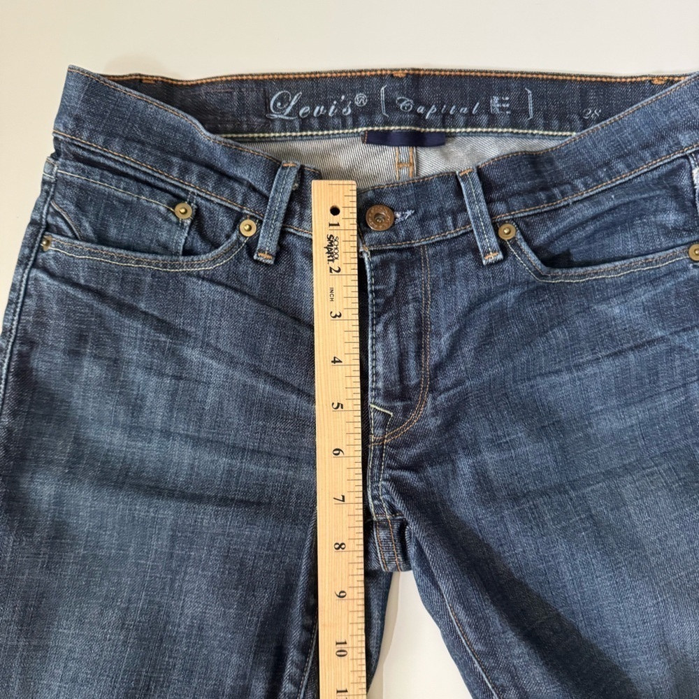 Levi’s Capital E Ruler Low Rise Slim Straight Premium Denim Jeans Women’s sz 28 - Picture 12 of 13